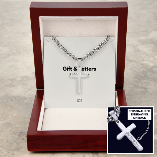 Cross in Chains w/ FREE Engraving